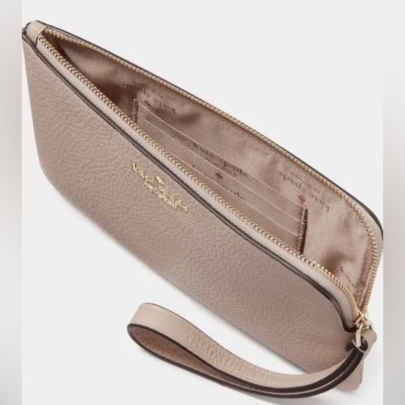 NWT! Kate Spade's Leila Medium L-Zip Wristlet. Color warm beige. - Picture 2 of 3